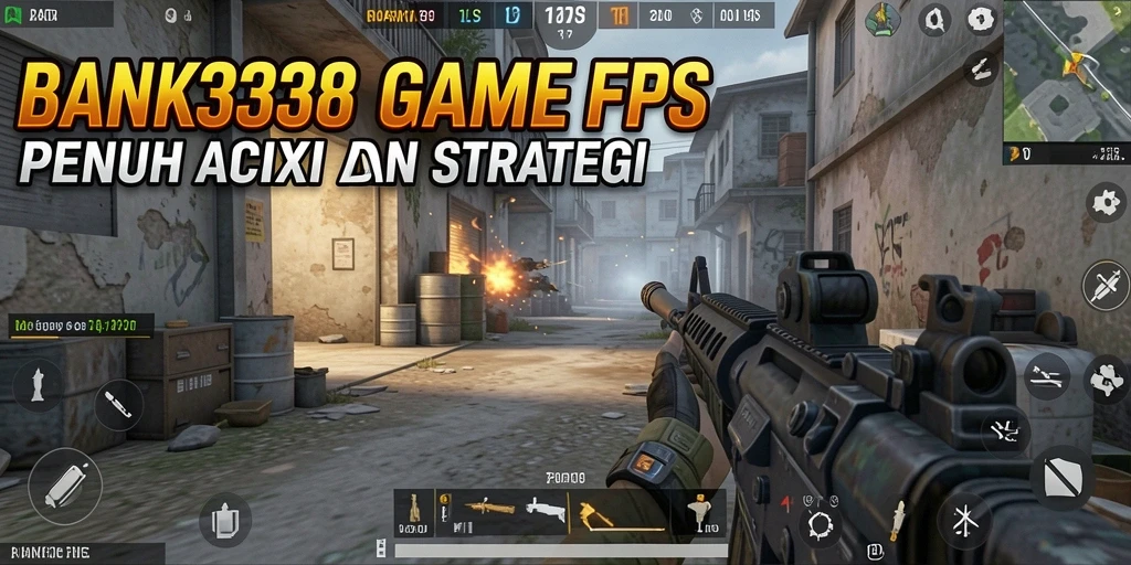 Tampilan aksi seru dari BANK338 dalam gameplay FPS.