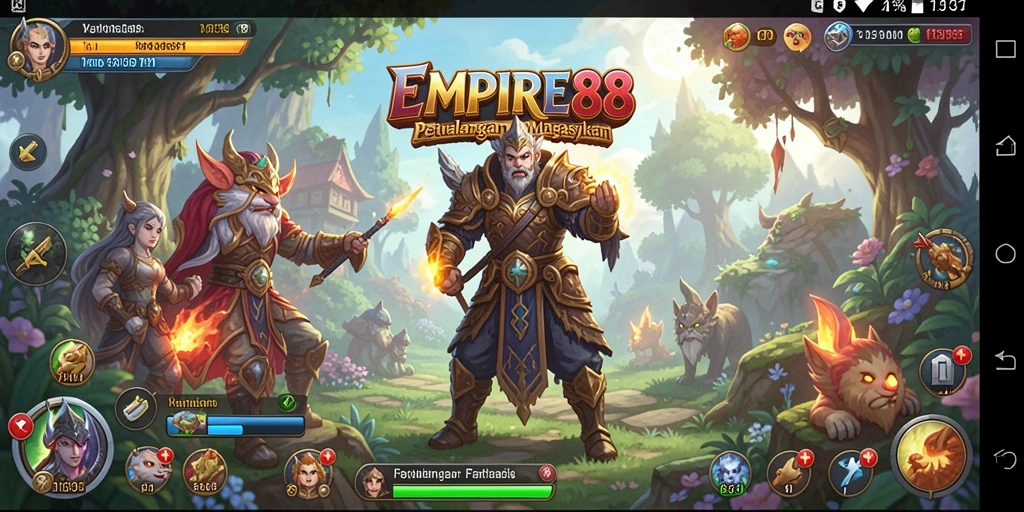 Tangkapan layar utama EMPIRE88 menampilkan aksi pertarungan epik dalam RPG.