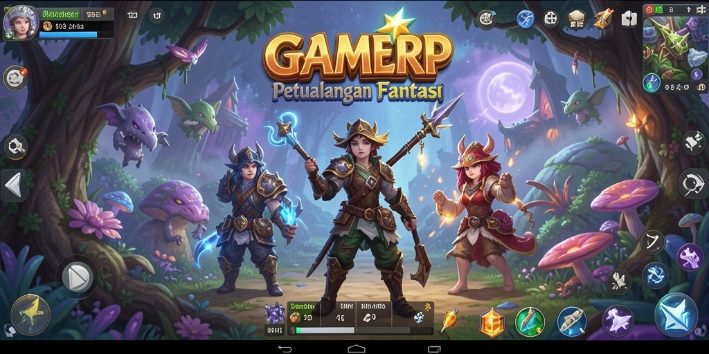 Screenshot GAMERP menampilkan aksi seru di dunia petualangan.