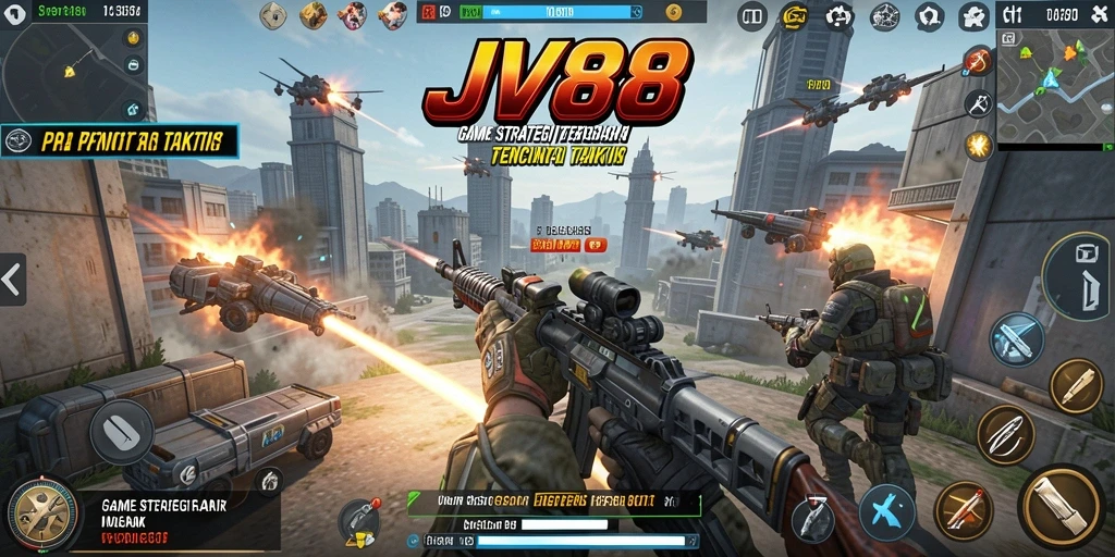 Screenshot gameplay JV88 yang menampilkan aksi strategis yang mendebarkan.