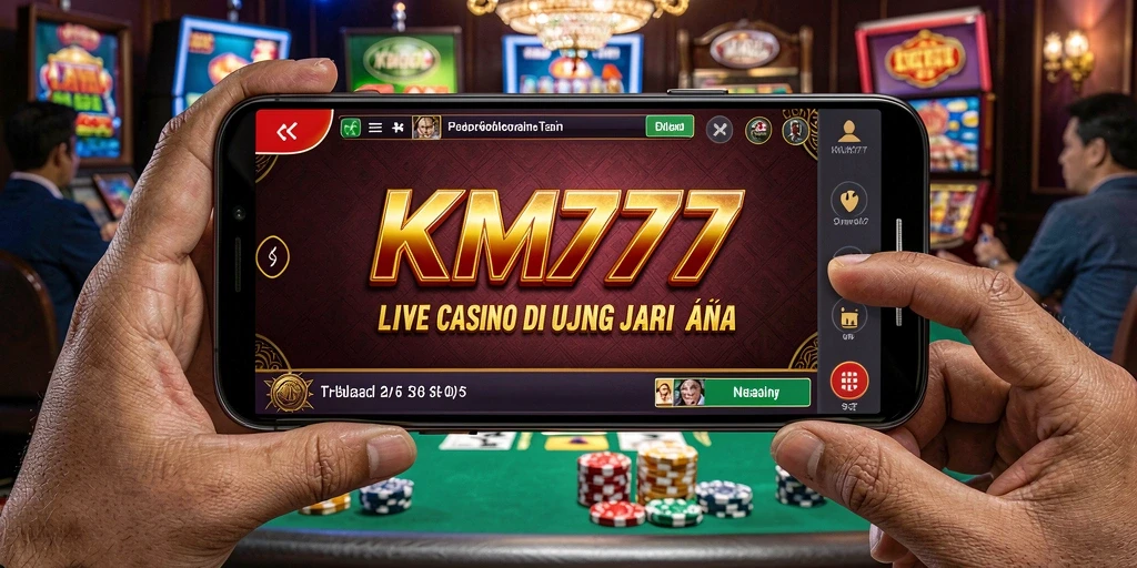 Screenshot gameplay Live Casino KM777 dengan dealer profesional dan suasana kasino yang nyata.