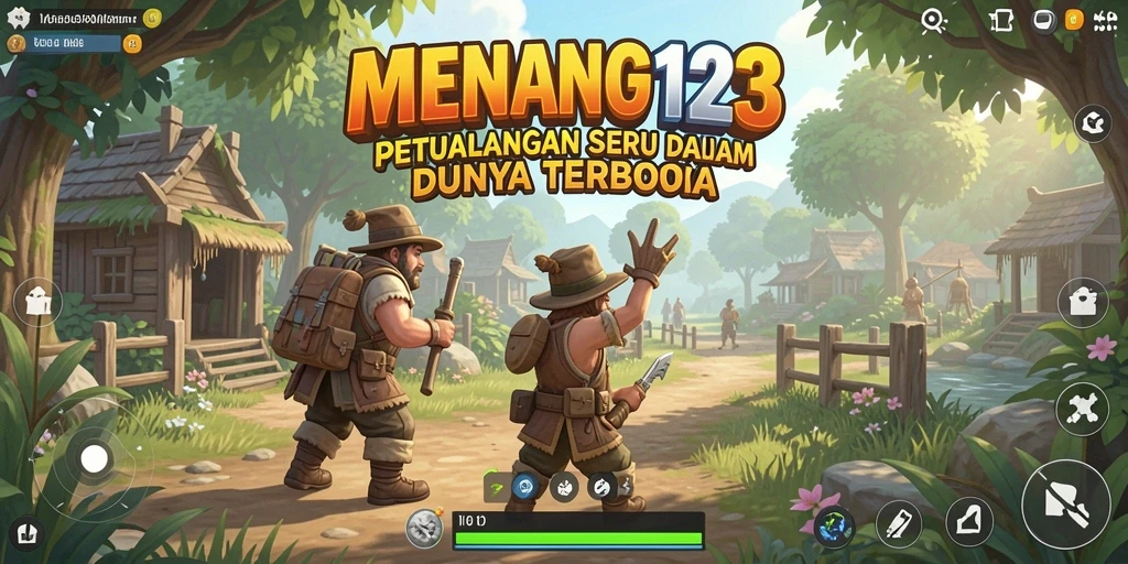 Tangkapan layar MENANG123 yang menampilkan petualangan eksplorasi dunia terbuka.