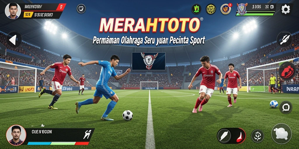 Tangkapan layar gameplay MERAHTOTO dengan aksi olahraga mendebarkan.