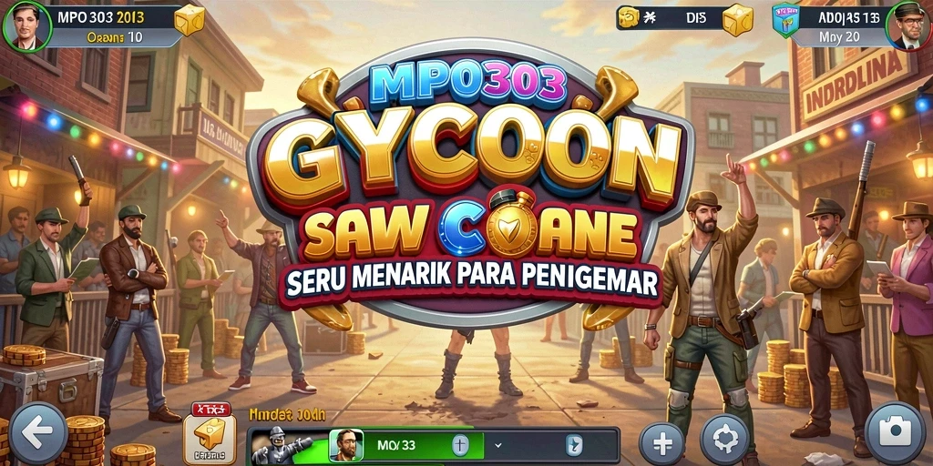 Gameplay MPO303 menampilkan manajemen bisnis yang dinamis.
