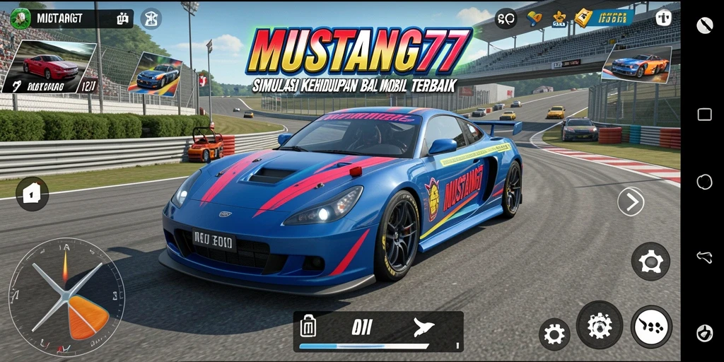 Tampilan gameplay balapan realistis yang mendebarkan.