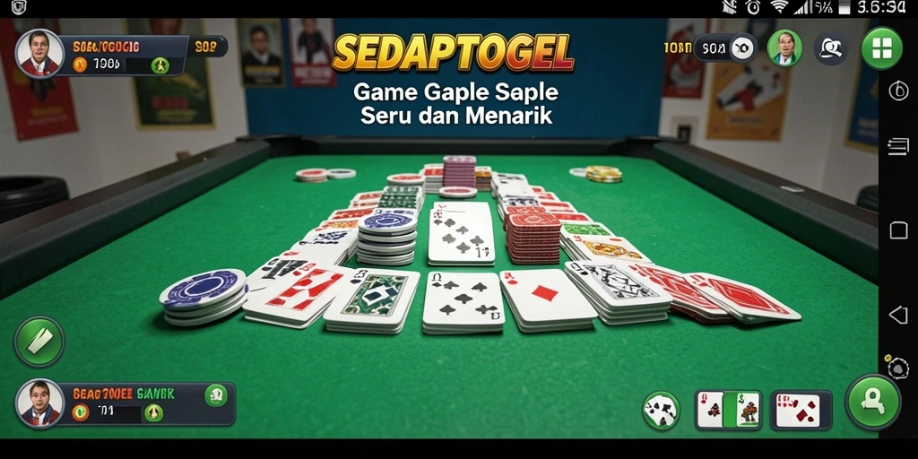 Gameplay SEDAPTOGEL yang seru saat bermain Gaple.