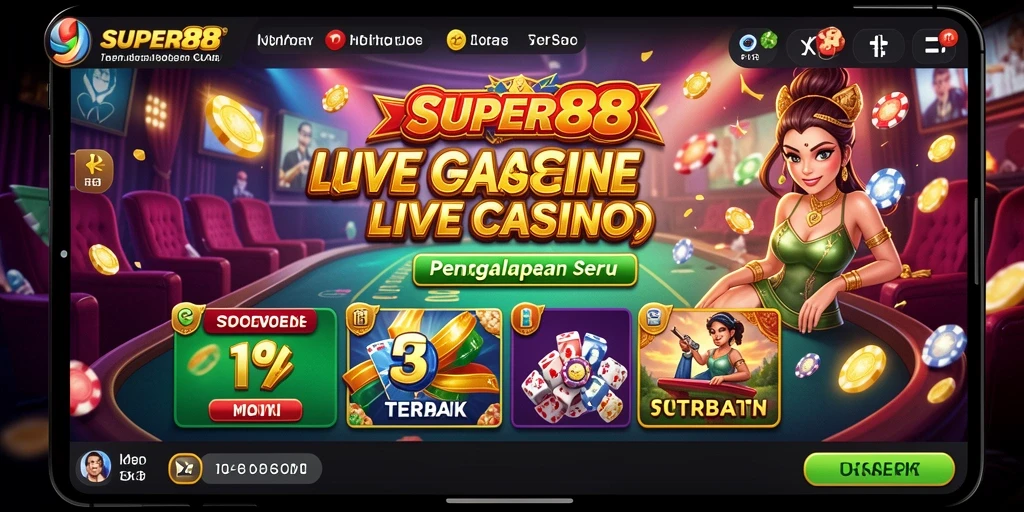 Tampilan gameplay Live Casino di SUPER88 dengan dealer profesional.