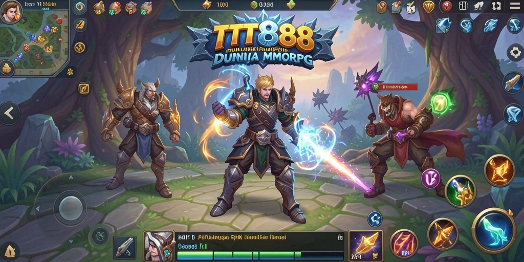 Screenshot gameplay TTT888 menampilkan petualangan seru di dunia MMORPG.