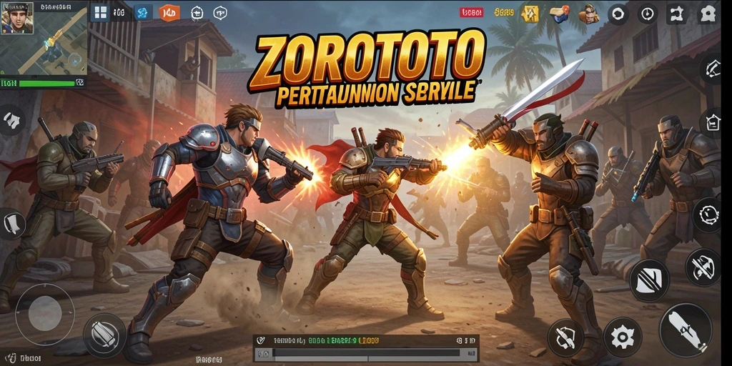 Gameplay intens pertarungan di ZOROTOTO dalam Battle Royale.